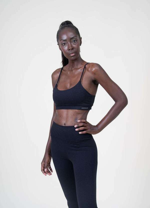 Wemood - Top Básico Alças Finas Reguláveis Wemood - Preto Jacquard