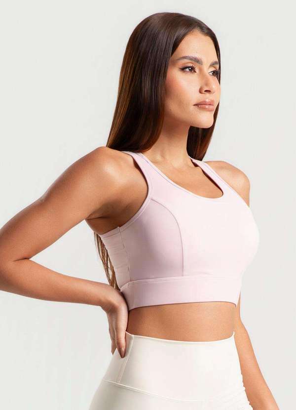 Wemood - Top Fitness Nadador com Bojo e Recortes Poliamida Wemood - Rosa