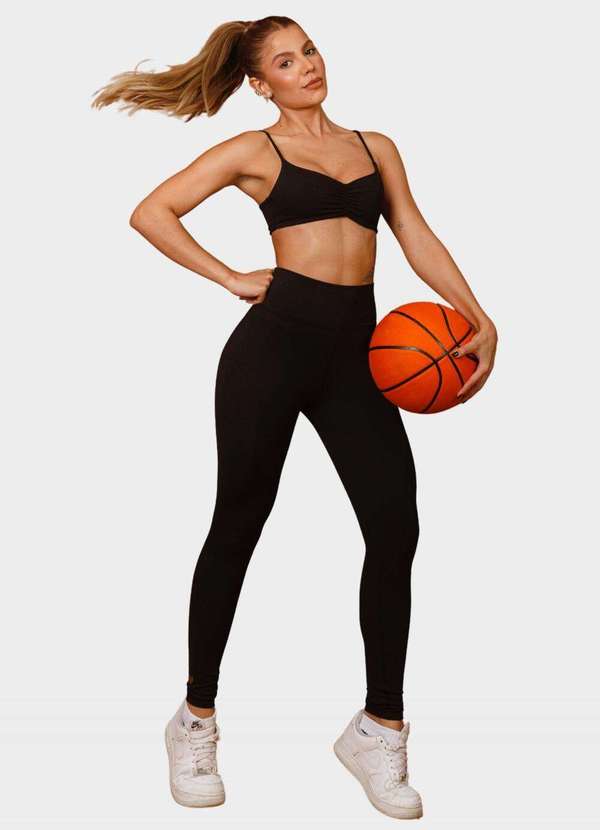 Wemood - Top Franzido com Alças Reguláveis Wemood - Preto Jacquard