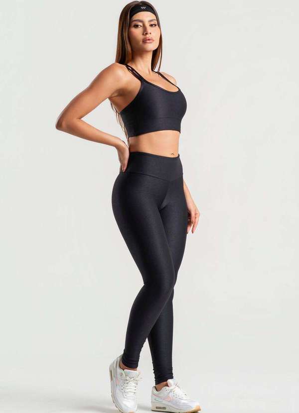 Wemood - Top Suplex Micro Canelado Gloss com 2 Alças Preto Wemood Preto