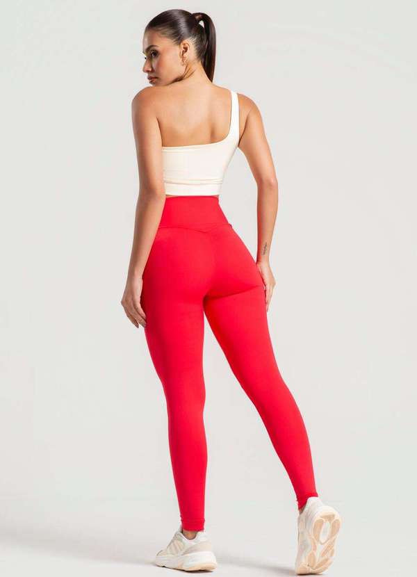Wemood - Calça Legging Básica com Recortes Wemood - Vermelho 3