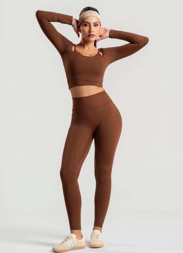 Wemood - Calça Legging Básica com Recortes Wemood - Marrom 3