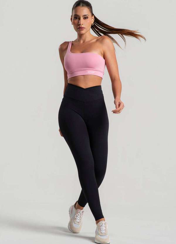 Wemood - Calça Legging Cós Cruzado Poliamida Wemood - Preto Jacquard