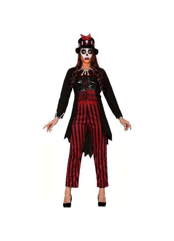 Fantasias Carol Fg - Fantasia Haloween Bruxa Voodoo Vitoriana Gotica Caveira Luxo Preto e Vinho