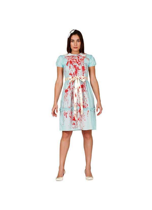 Fantasias Carol Fg - Fantasia o Iluminado Feminino Zumbi Gêmeas Cosplay Filme Azul Água