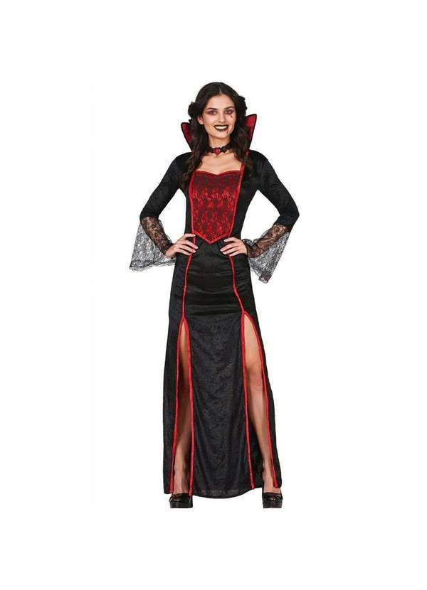 Fantasias Carol Fg - Fantasia Vampira Adulta Gotica Medieval Vitoriano Luxo Bruxa Preto