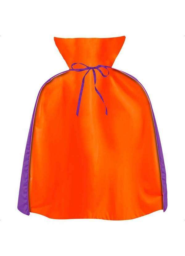 Fantasias Carol cm - Fantasia Vampira Halloween Adulta Feminina de Luxo com Capa Roxo e Laranja 6