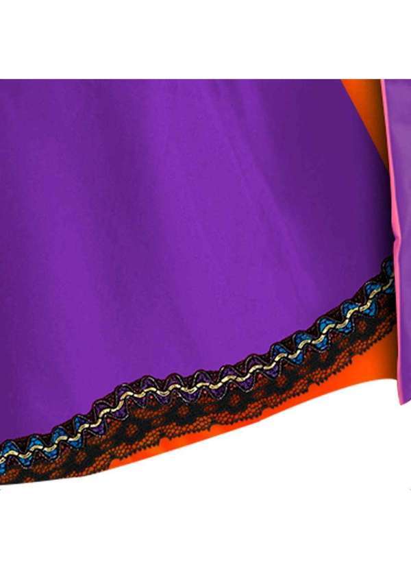 Fantasias Carol cm - Fantasia Vampira Halloween Adulta Feminina de Luxo com Capa Roxo e Laranja 8