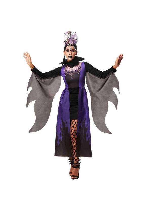 Fantasias Carol Fsp - Fantasia Vampira Halloween Moderna Adulta Feminina de Luxo Roxo