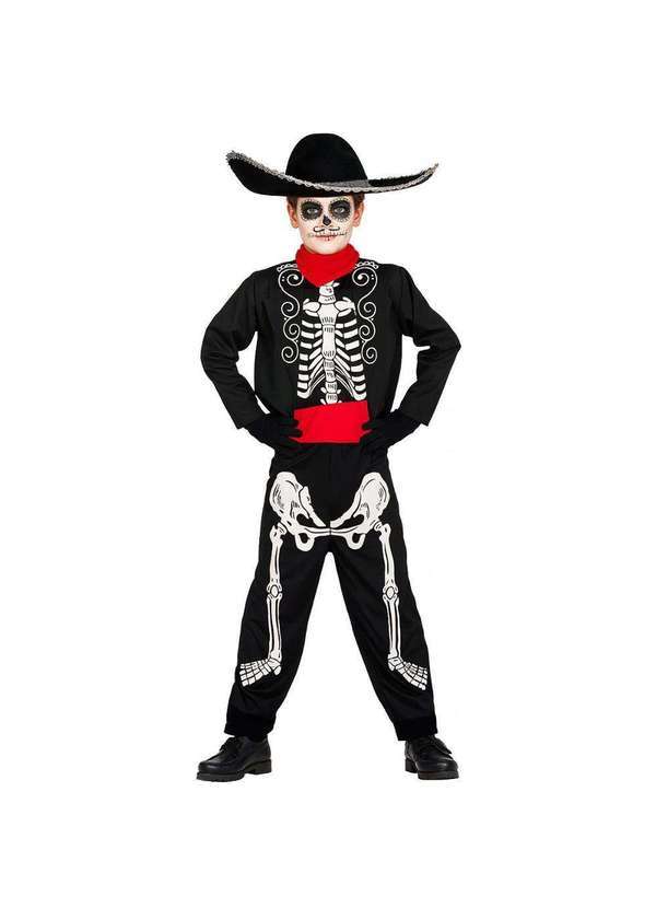 Fantasias Carol Fg - Fantasia Infantil Caveira Mexicana Menino Luxo Los Muertos Preto