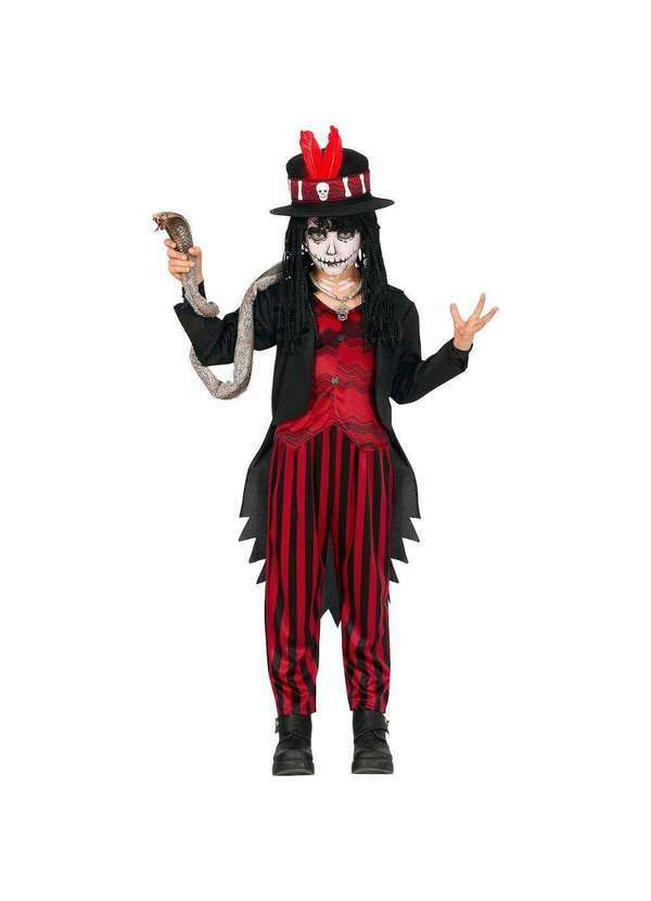 Fantasias Carol Fg - Fantasia Infantil Halloween Vudu Papa Legba Luxo Chapeu Preto e Vinho