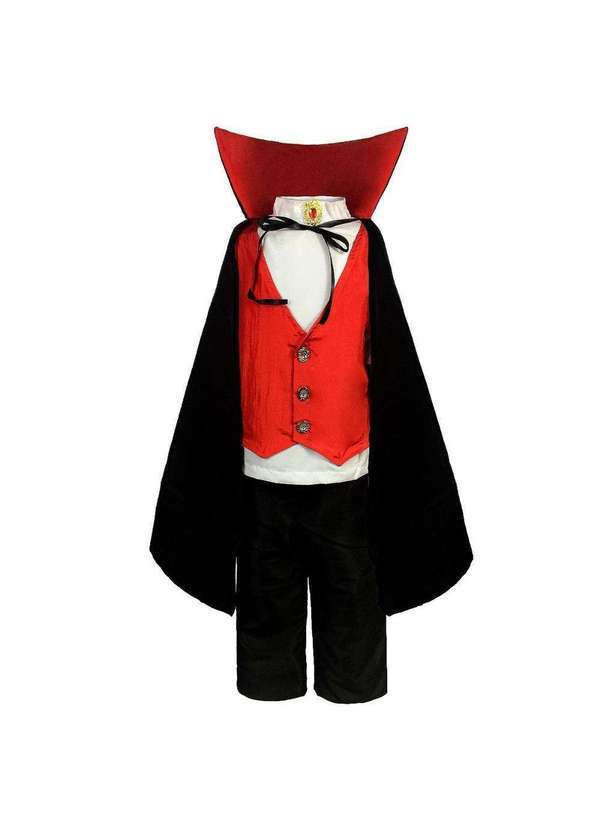 Fantasias Carol cm - Fantasia Conde Drácula Adulto Luxo Completa de Halloween Branco