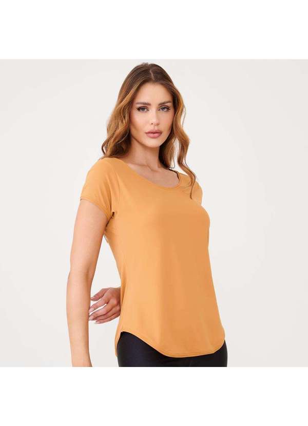 Donna Carioca - Camiseta Básica Dourado Microfibra Amarelo 4