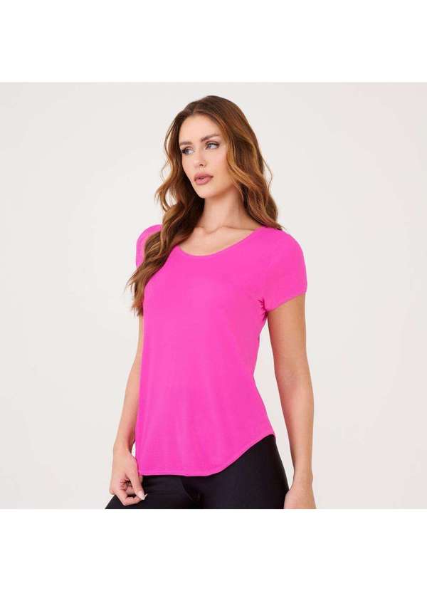 Donna Carioca - Camiseta Básica Rosa Pink Microfibra Rosa