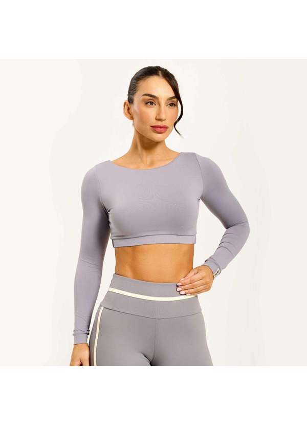 Donna Carioca - Cropped Dois Lados Cinza Biografia Poliamida Soft com Bojo Cinza 2