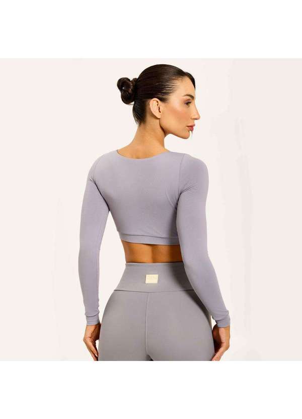 Donna Carioca - Cropped Dois Lados Cinza Biografia Poliamida Soft com Bojo Cinza 4