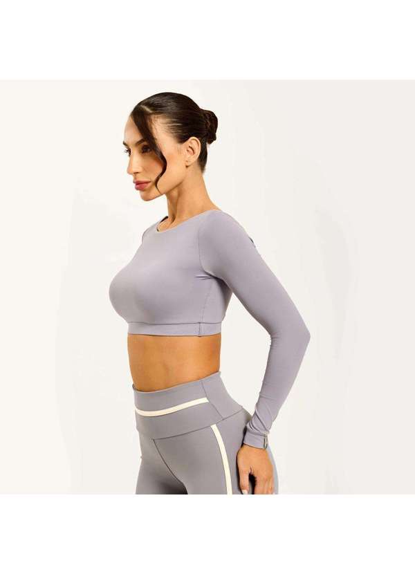 Donna Carioca - Cropped Dois Lados Cinza Biografia Poliamida Soft com Bojo Cinza 6