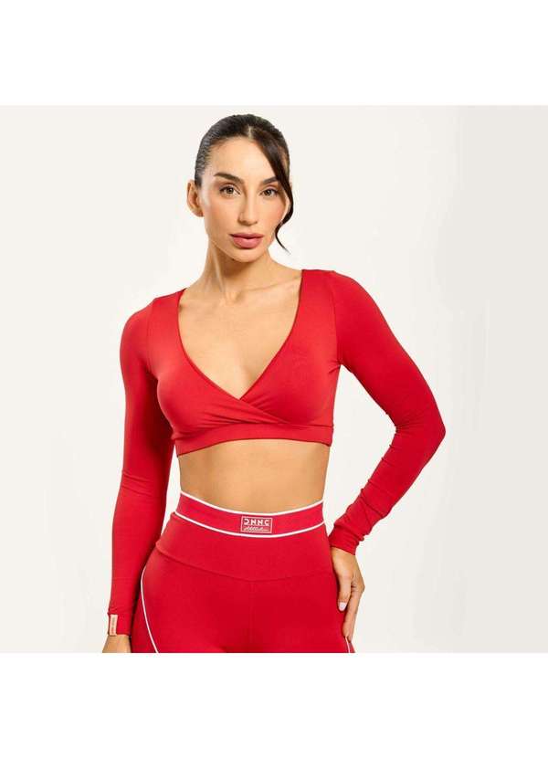 Donna Carioca - Cropped Dois Lados Vermelho Poliamida Soft com Bojo Vermelho