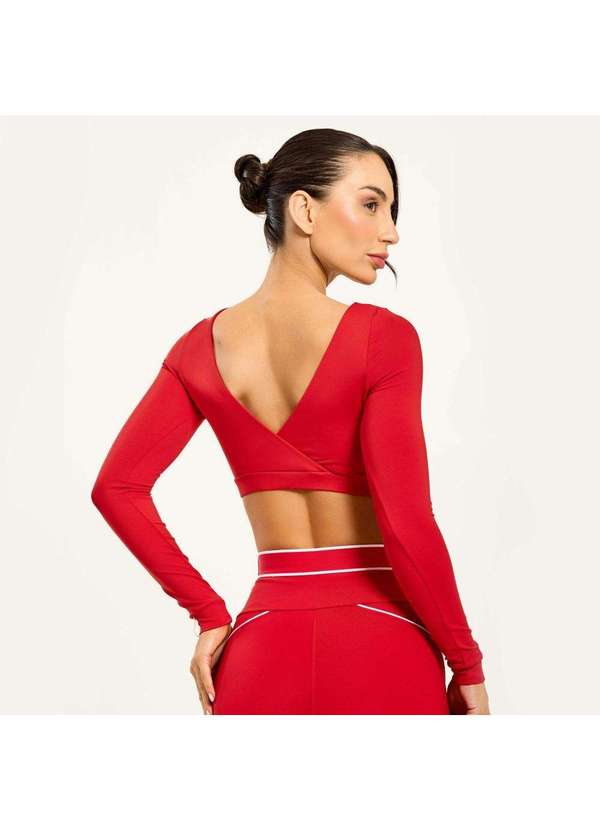 Donna Carioca - Cropped Dois Lados Vermelho Poliamida Soft com Bojo Vermelho 3