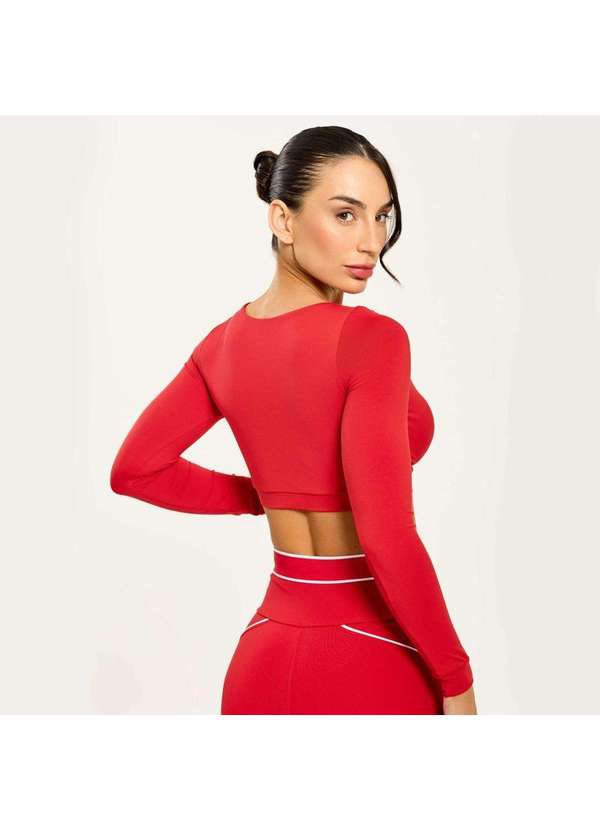 Donna Carioca - Cropped Dois Lados Vermelho Poliamida Soft com Bojo Vermelho 4