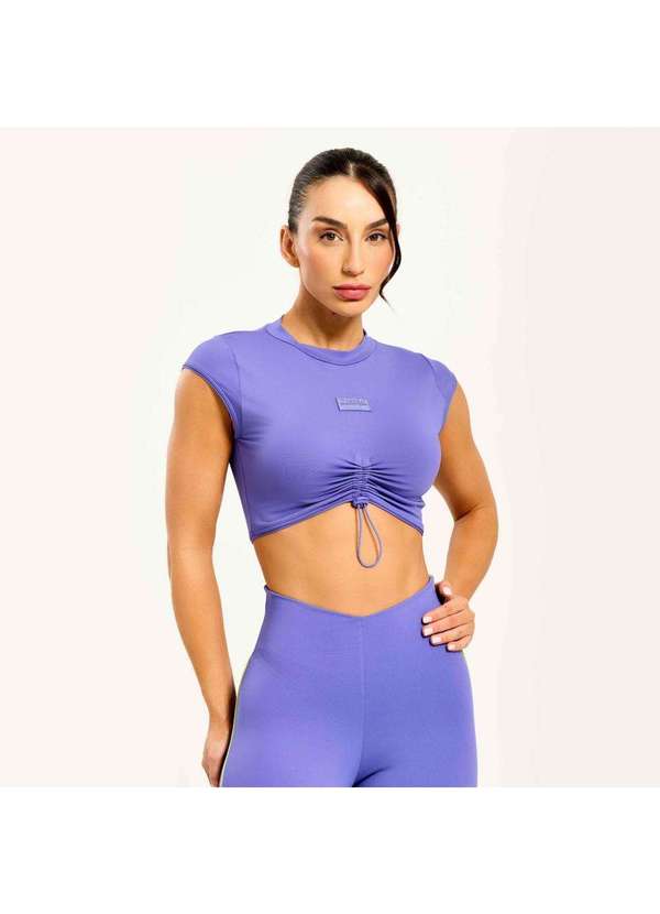 Donna Carioca - Cropped Manga Japonesa Lilás Poliamida Soft com Bojo Lilás