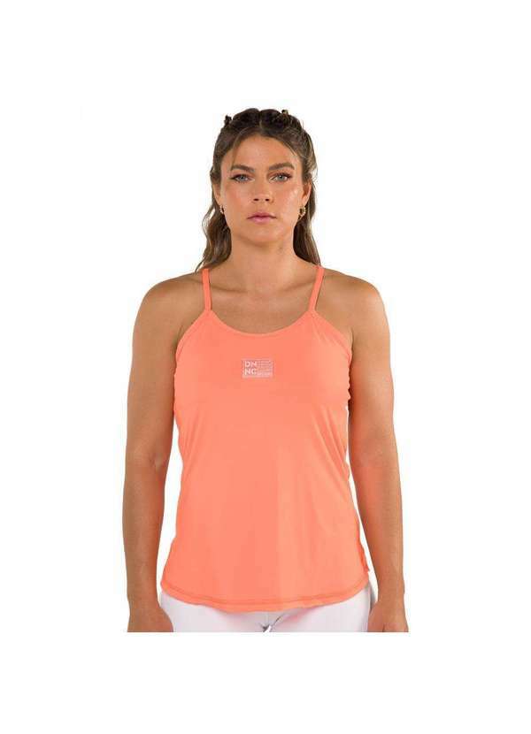 Donna Carioca - Regata Alça Juicy Tecido Geladinho com Etiqueta Emborrachada Laranja