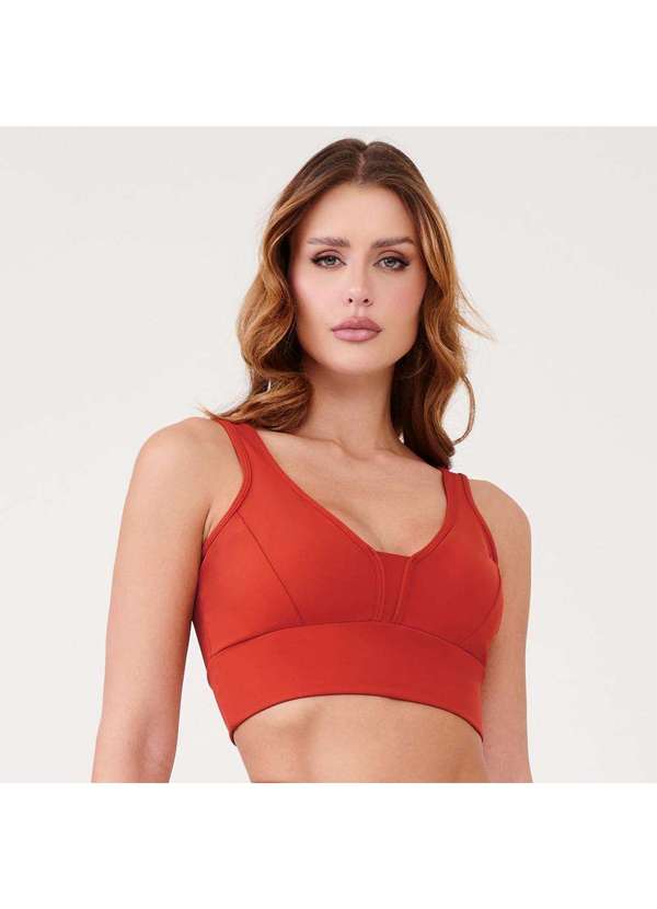 Donna Carioca - Top Basics Terracota Van Gogh Poliamida com Bojo Terracota 4