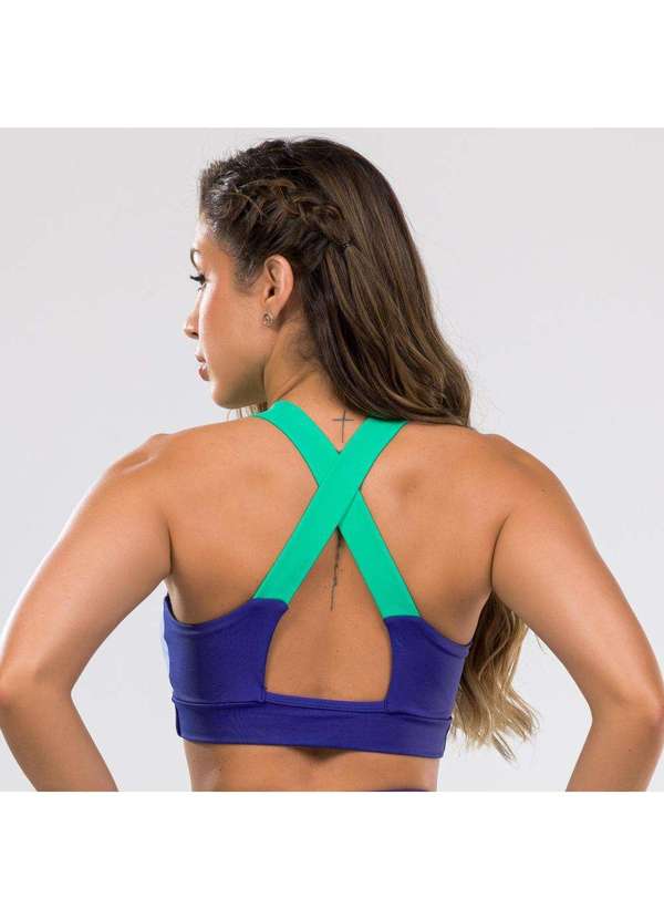 Donna Carioca - Top Candy Marinho Náutico Poliamida com Bojo Azul 5