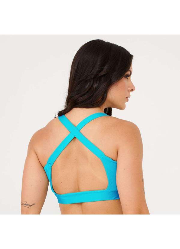 Donna Carioca - Top Faixa com Recortes Azul Skyblue com Bojo Azul 2