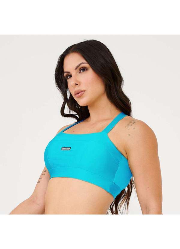 Donna Carioca - Top Faixa com Recortes Azul Skyblue com Bojo Azul 3