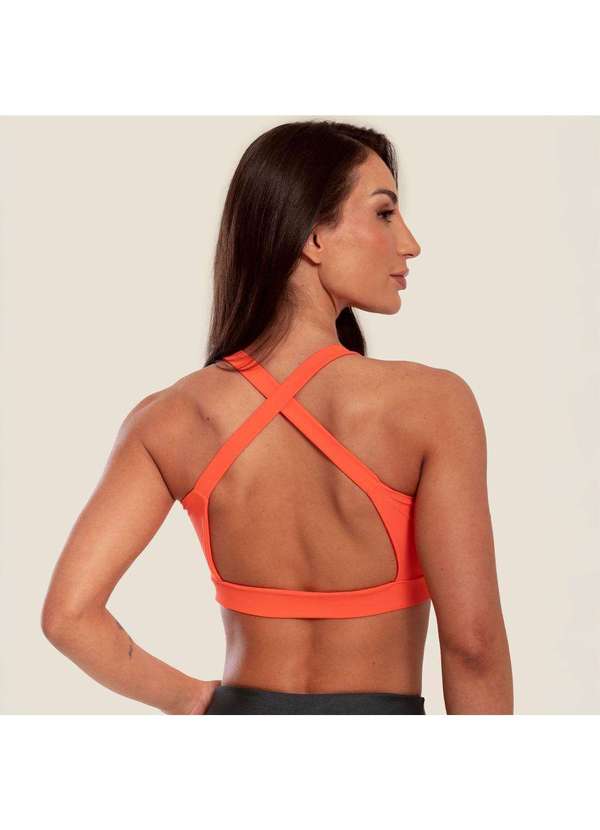 Donna Carioca - Top Faixa com Recortes Laranja Energia com Bojo Laranja 2