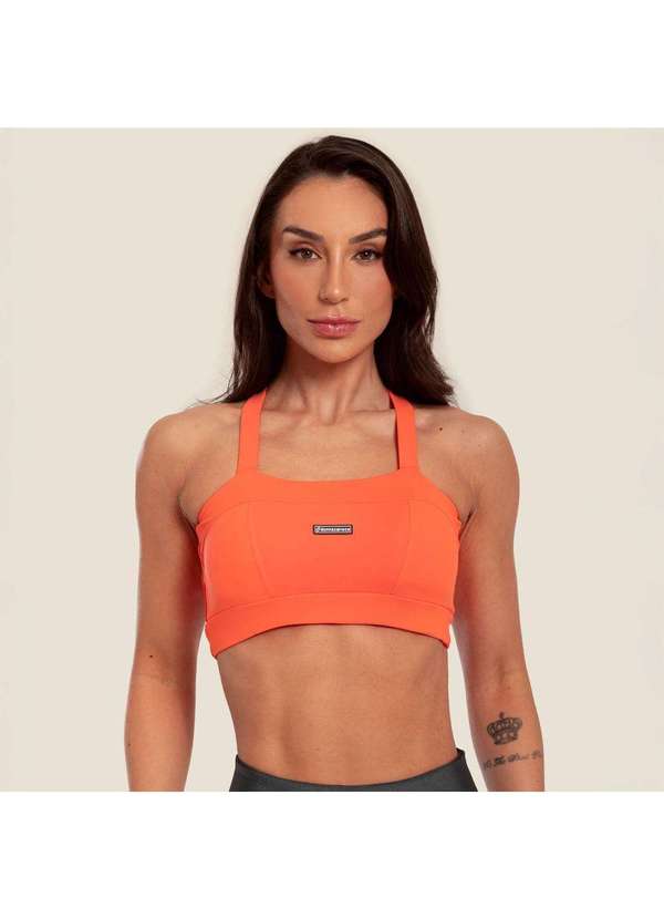 Donna Carioca - Top Faixa com Recortes Laranja Energia com Bojo Laranja 5