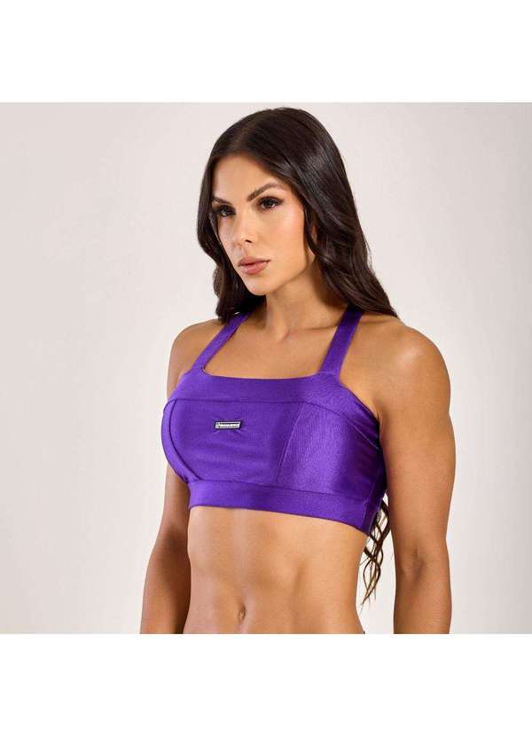 Donna Carioca - Top Faixa com Recortes Lilás Grape Platinado com Bojo Roxo 3
