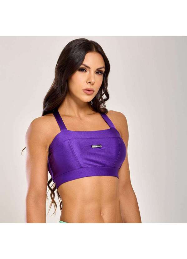 Donna Carioca - Top Faixa com Recortes Lilás Grape Platinado com Bojo Roxo 4