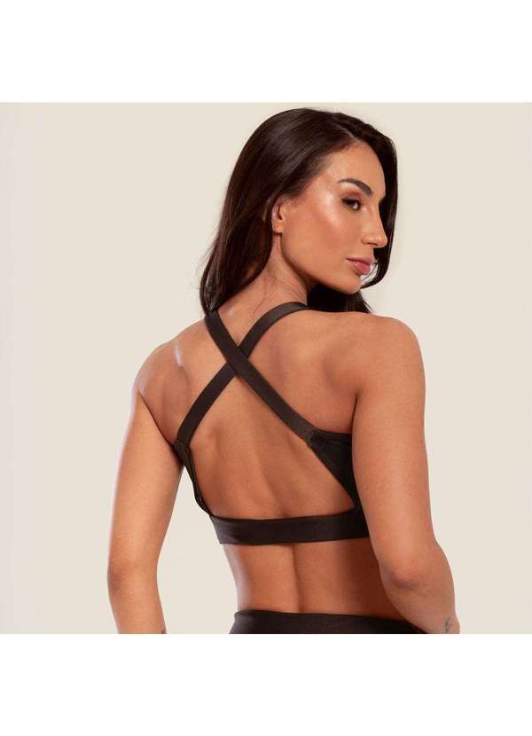 Donna Carioca - Top Faixa com Recortes Marrom Mocha Platinado com Bojo Marrom 2