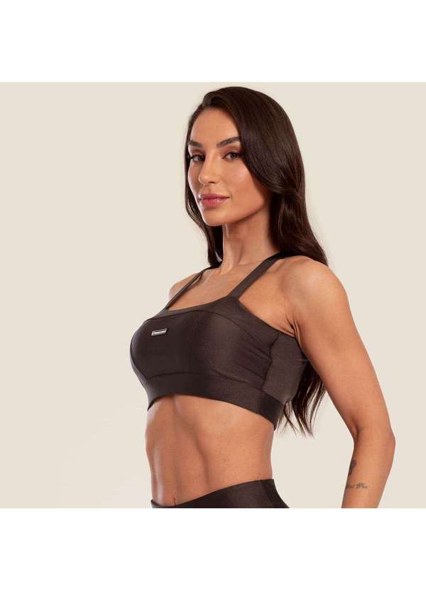 Donna Carioca - Top Faixa com Recortes Marrom Mocha Platinado com Bojo Marrom 3