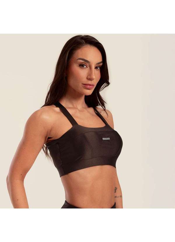 Donna Carioca - Top Faixa com Recortes Marrom Mocha Platinado com Bojo Marrom 4