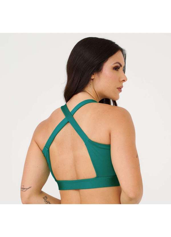 Donna Carioca - Top Faixa com Recortes Verde Jaguar Platinado com Bojo Verde 2