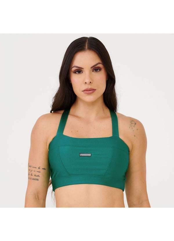 Donna Carioca - Top Faixa com Recortes Verde Jaguar Platinado com Bojo Verde 3
