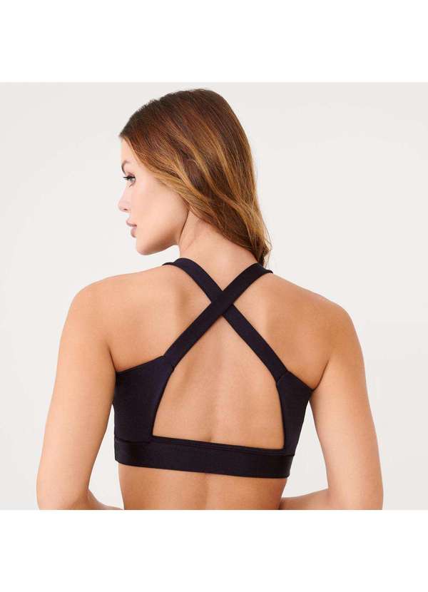 Donna Carioca - Top Faixa com Recortes Preto Platinado com Bojo Preto 2