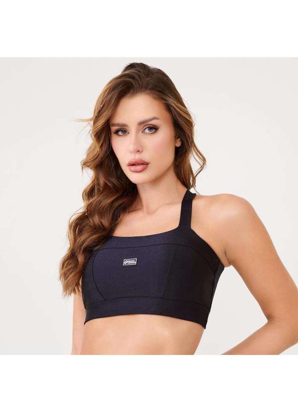 Donna Carioca - Top Faixa com Recortes Preto Platinado com Bojo Preto 5