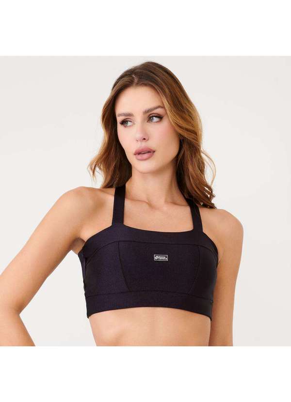 Donna Carioca - Top Faixa com Recortes Preto Platinado com Bojo Preto 6