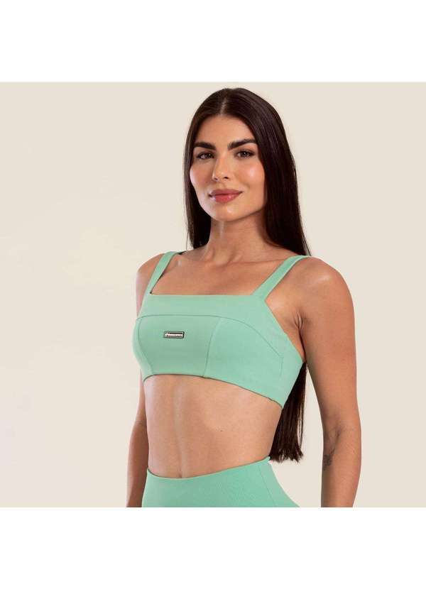 Donna Carioca - Top Faixa com Recortes sem Cós Green Frozen Poliamida com Bojo Verde