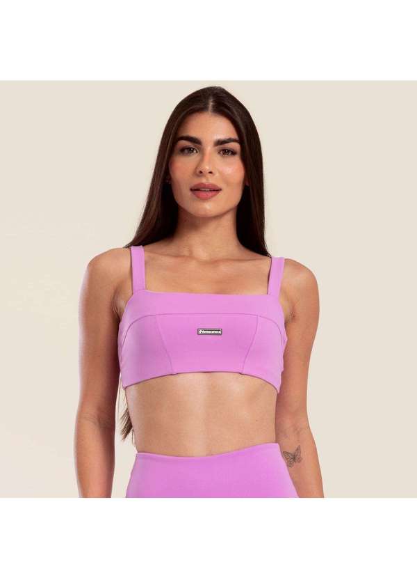 Donna Carioca - Top Faixa com Recortes sem Cós Lilás Poliamida com Bojo Lilás