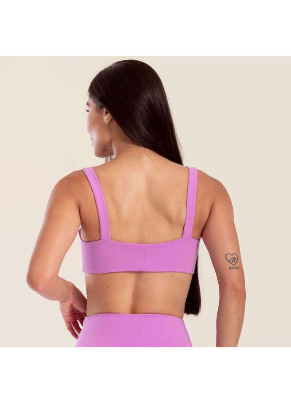 Donna Carioca - Top Faixa com Recortes sem Cós Lilás Poliamida com Bojo Lilás 2