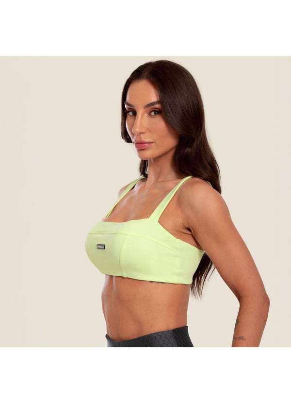 Donna Carioca - Top Faixa com Recortes sem Cós Toque de Lima Poliamida com Bojo Verde 3