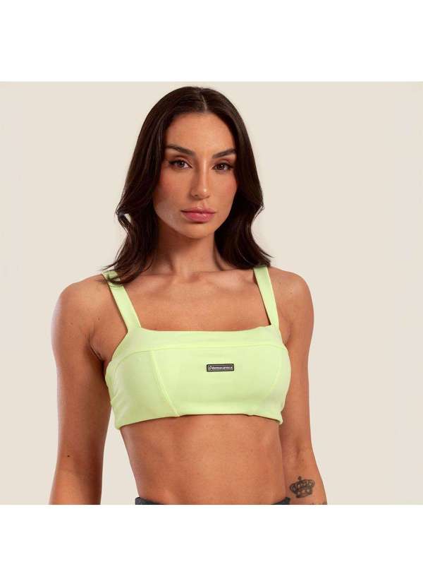 Donna Carioca - Top Faixa com Recortes sem Cós Toque de Lima Poliamida com Bojo Verde 5