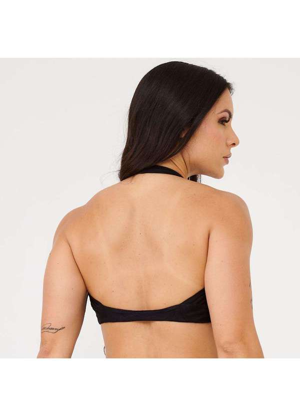 Donna Carioca - Top Frente Única Preto Texturizado Preto 2