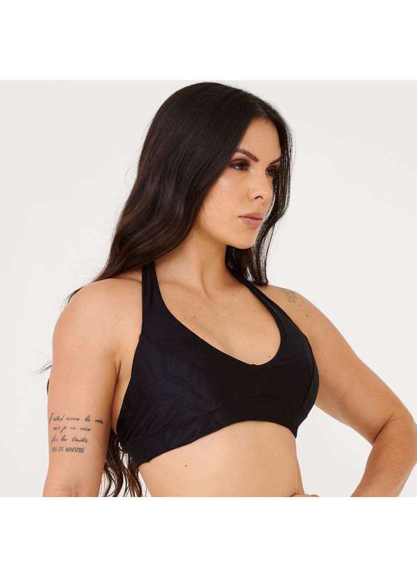 Donna Carioca - Top Frente Única Preto Texturizado Preto 4