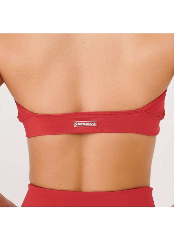 Donna Carioca - Top Frente Única Vermelho Chilli Poliamida com Bojo Vermelho 3